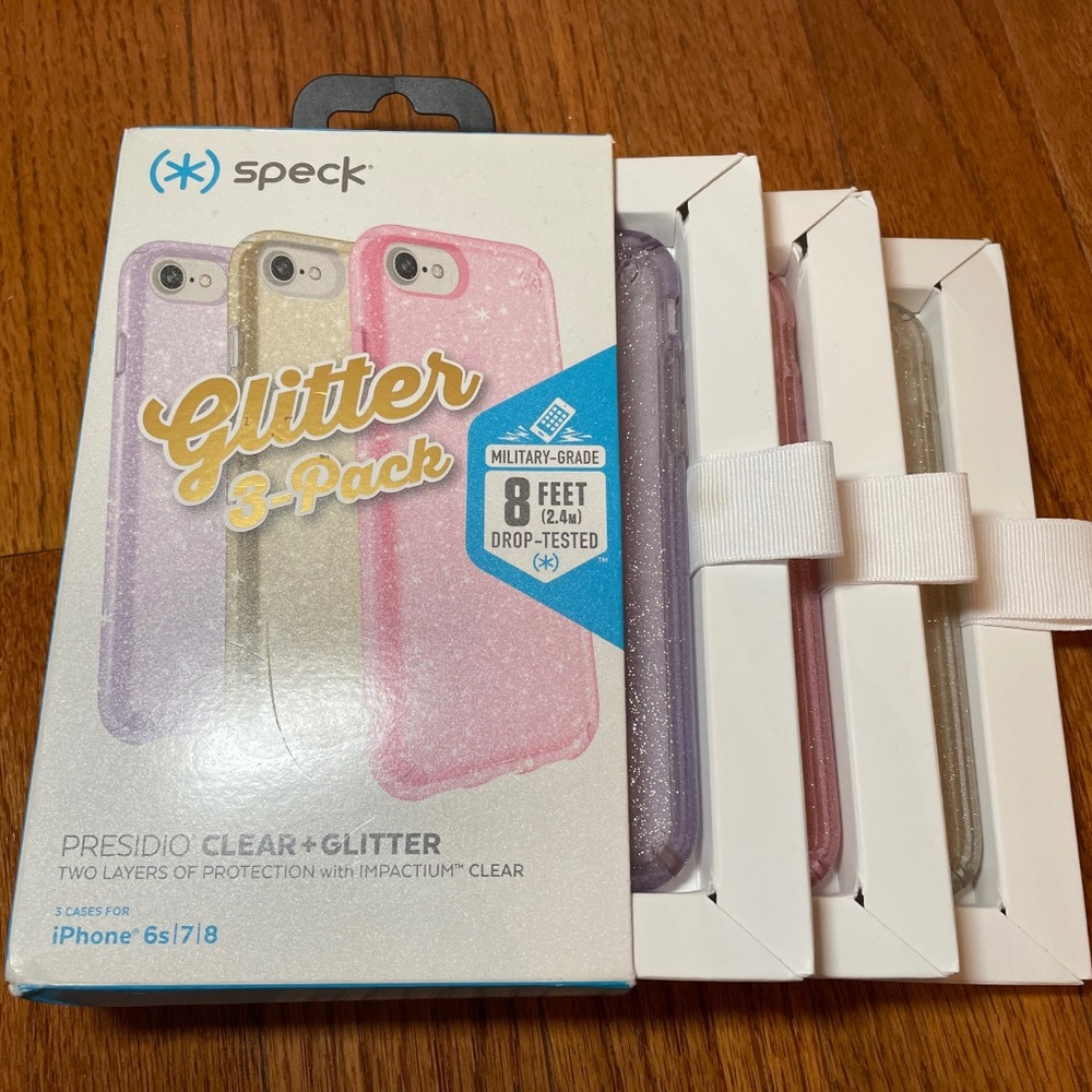 Speck Presidio Glitter Case 3-pack, iPhone 6s/7/8